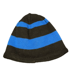 Tek Gear Black and Blue Striped Winter Beanie One Size